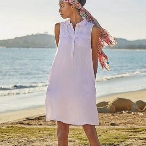 J MCLAUGHLIN light pink sleeveless dress size XS linen minimalist lagenlook